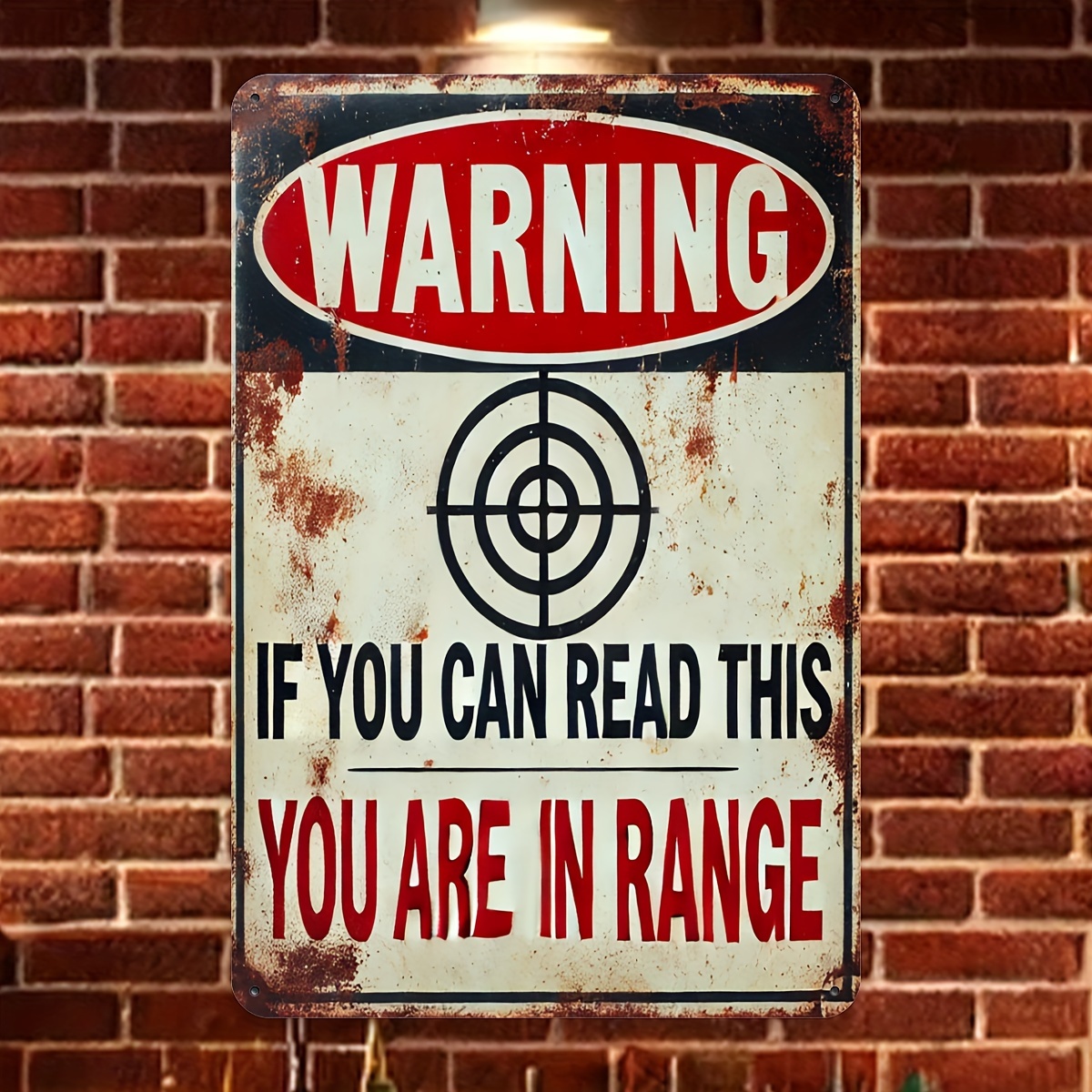 TEMU 2d Flat - A Single Vintage Aluminum Sign Measuring 8x12 Inches That , " Can Read This, You're In Range." It Features Uv Printing And Is
