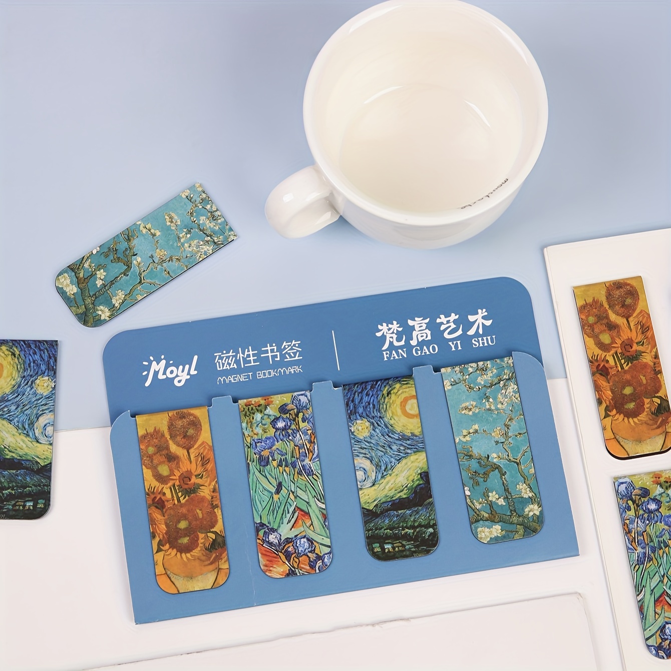 4pcs Set, European And Vintage Classic Oil Painting Exquisite Double-sided Magnetic Book Page Clips, Small Bookmarks