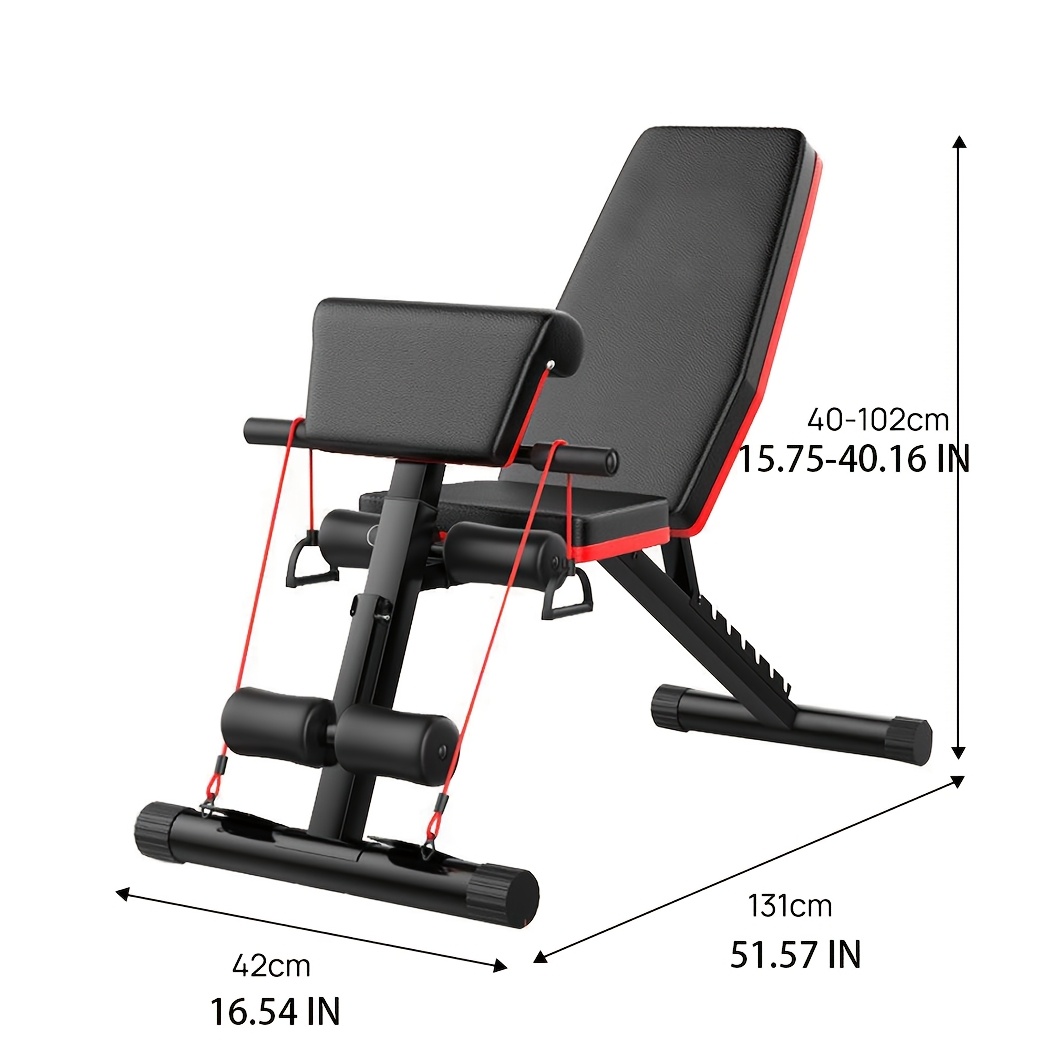 Weight Bench Fitness Bench Press Squat Rack Adjustable Home Gym Equip - Image 2