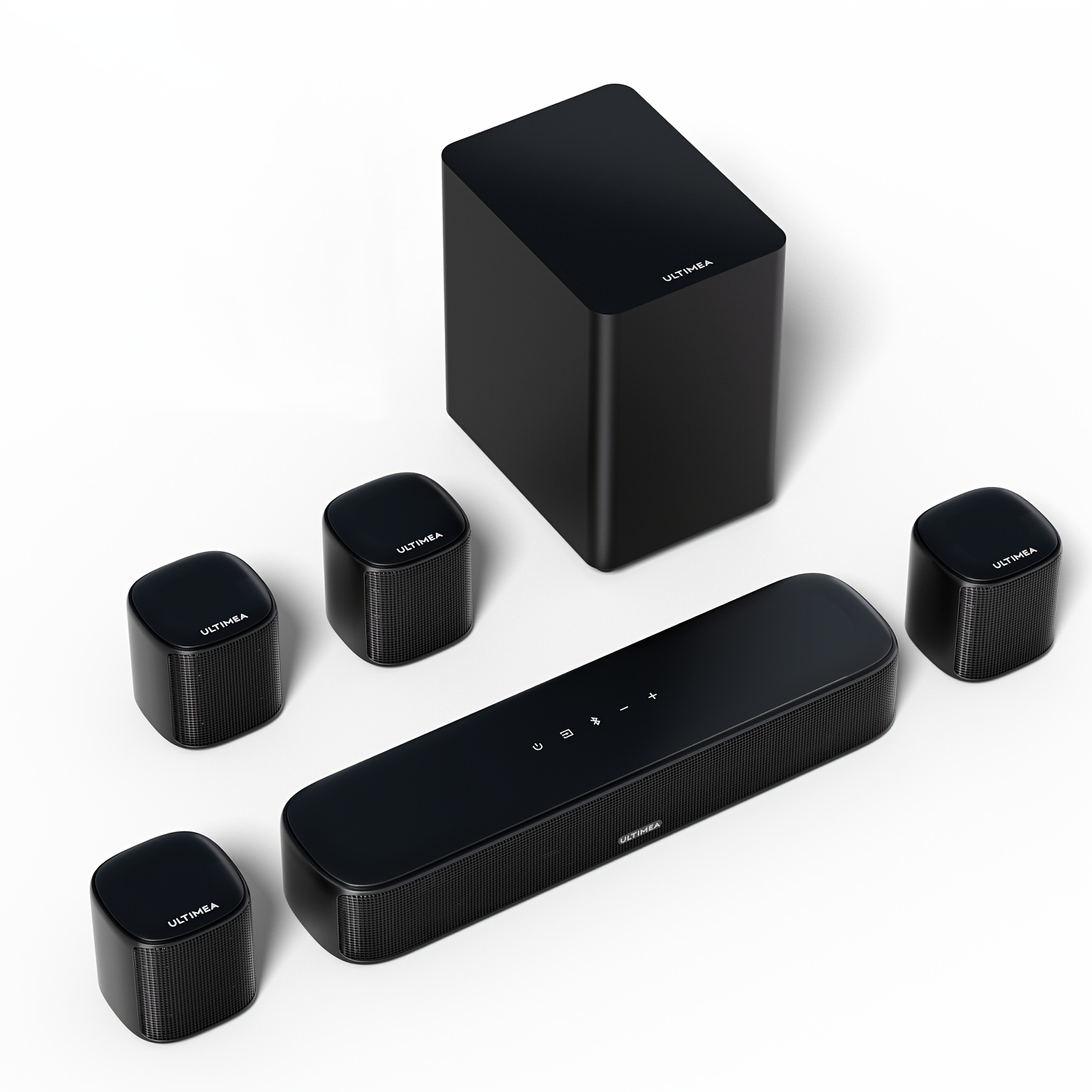 ULTIMEA 7.1 kanalni domači kino sistem z nizkotoncem in 4 prostorskimi zvočniki, 330W Bluetooth 5.3 zvočna palica, nadzor preko aplikacije,