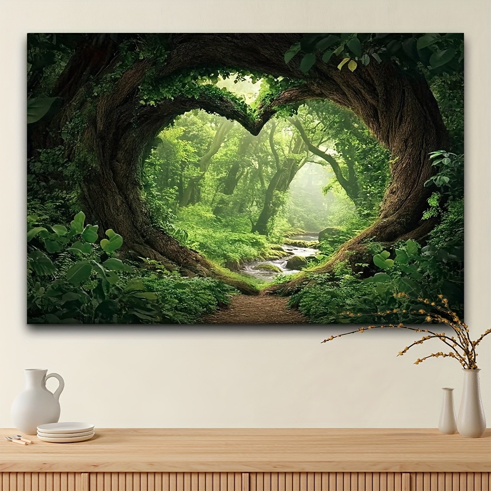 Enchanting Misty Forest Tree Tapestry Vibrant Polyester Wall Decor_voghion.com