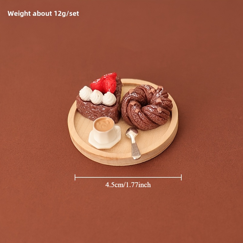 Miniature Set Goûter : 10 Aliments En Résine Pour Maison De Poupée, Décoration 1:12, Cadeau Enfant