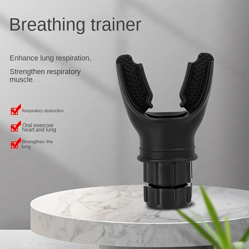 

Portable Lung Capacity & Abdominal Breathing Trainer - Muscle Training Device, Black Abs/silicone, Battery-free