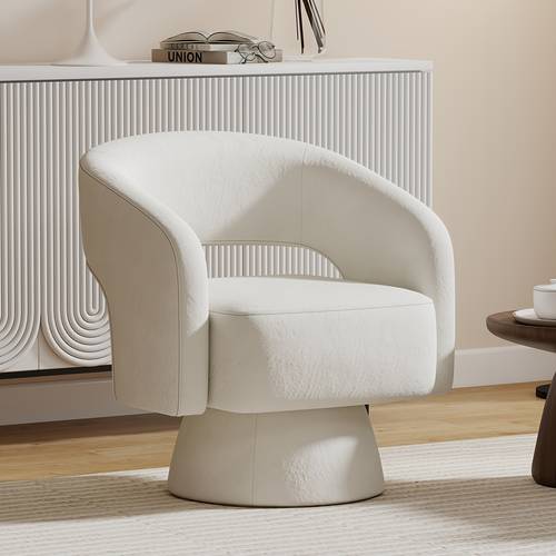 360 degree swivel chair modern velvet accent chair comfy round armchair swivel accent chair for living room orange