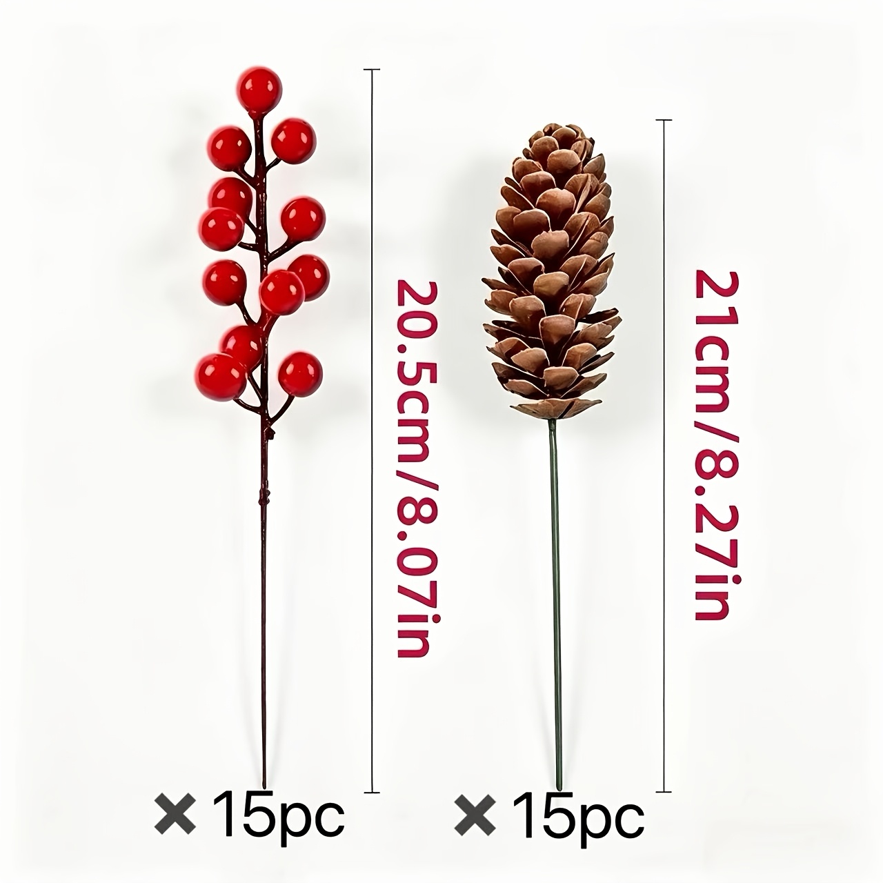 TEMU 30pcs And Ornaments | Realistic Plastic Branch Christmas Tree Decorations | Winter Wedding And Wreath Centerpieces | Sturdy And Decor | Wreath