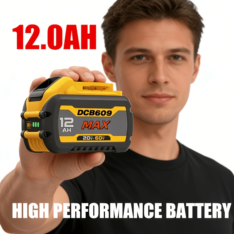 TEMU Batterie de remplacement 12Ah 20V/60V MAX pour Dewalt DCB612 DCB609, compatible avec les outils électroportatifs fil Dewalt 20V/60V, remplace la