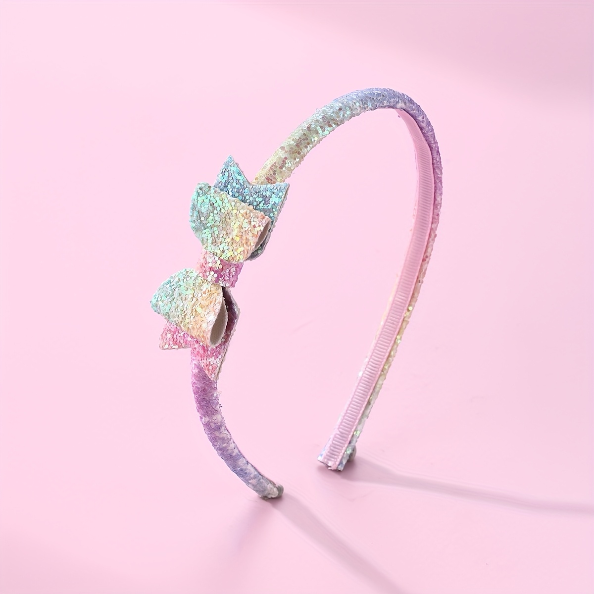 Multicolor Bow Glitter Hair With Plastic Bows - Bowknot Hair Suitable For, Daily Wear & Parties, To Style, Hair