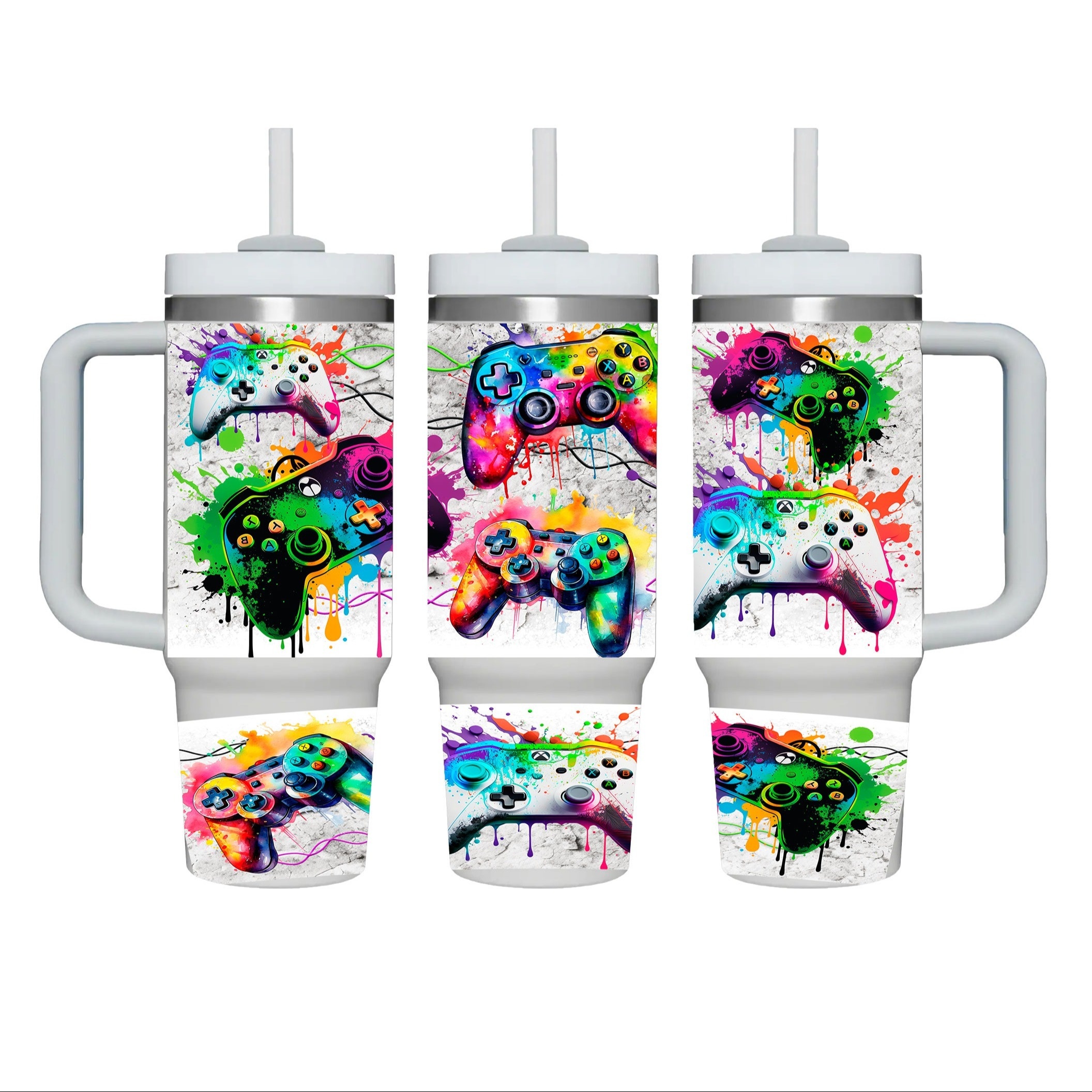 

Gaming Controller Wrap Set - 28.5cm X 11.2in - Uv Printed, Waterproof, Diy - Suitable For 40oz Cups