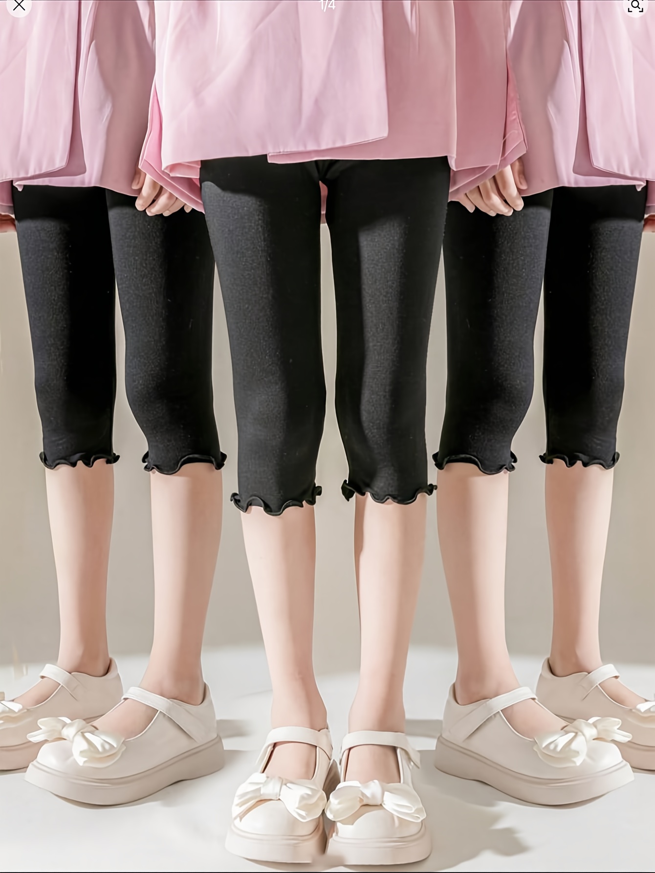 3 pc girls versatile elastic solid   leggings multi color options