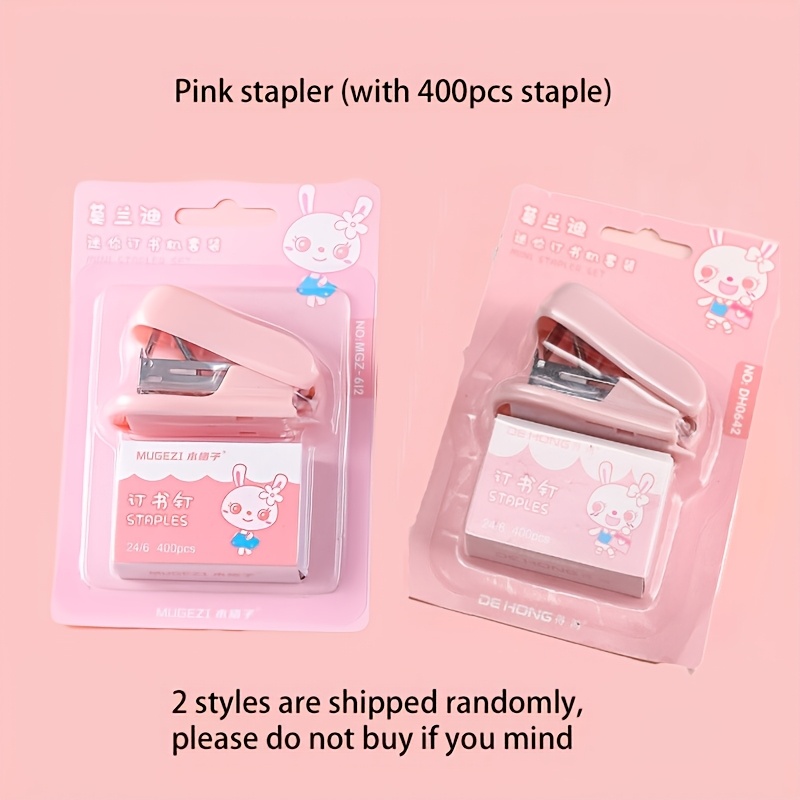 TEMU Morandi Mini Stapler Student Cute Small Stapler Office Supplies Handheld Stapler Set