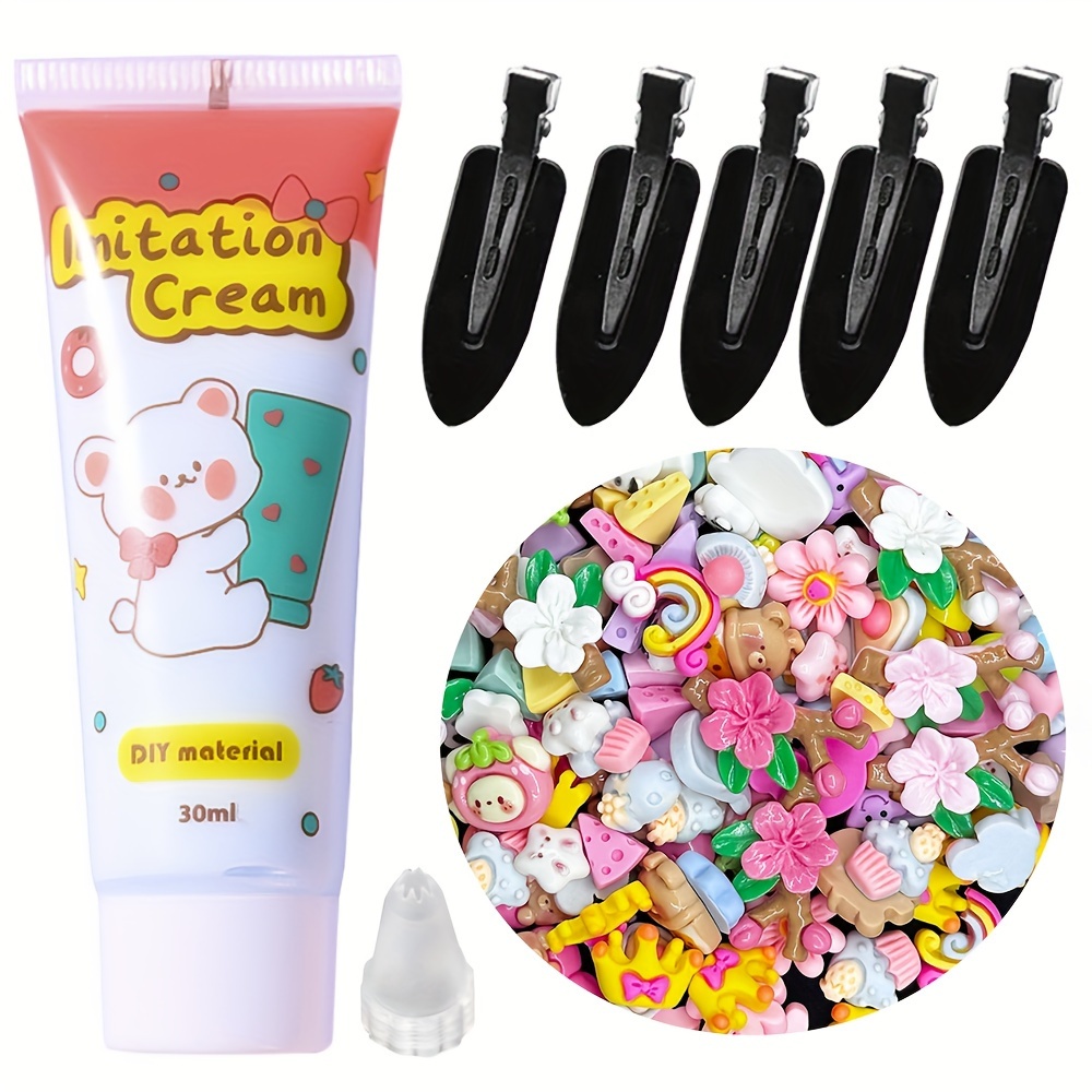 

17 Pcs Diy Hair Clip Making Kit With Acrylic Charms And Imitation Cream - Handmade Accessory Craft Set, Resin Decorations, Hairpin Materials Package, Perfect Gift For Girls - No Power Required