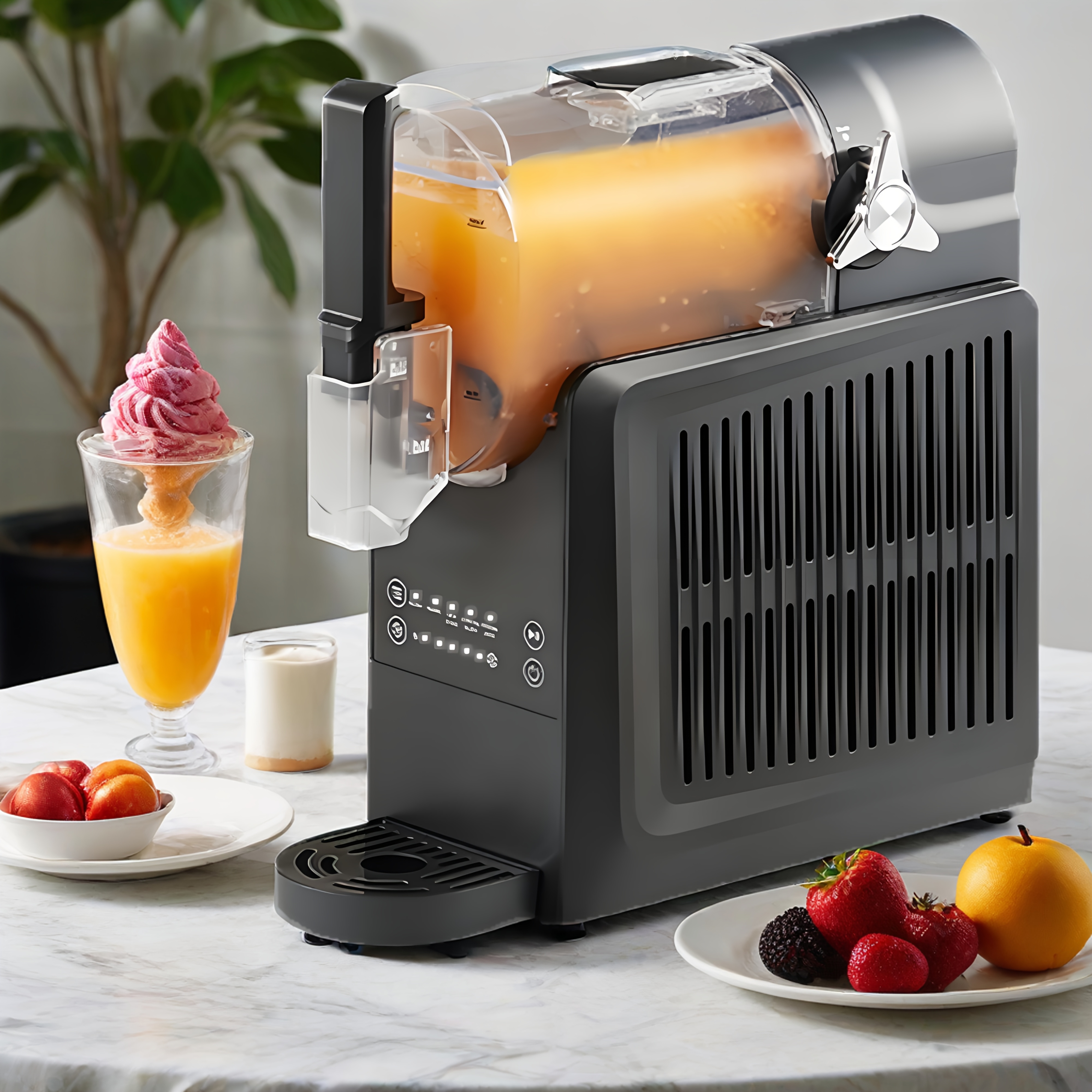 Image of Slushy Machine, Slush And In , 5 , -clean, Iced Tea Machine, Ice Cream Machine With 2.5l Large Capacity For Home Use, Halloween Gift, Christmas Present