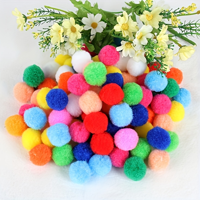 Image of 50 Mixed Pom Poms, 2.5cm, Fluffy Craft Balls For Home Decoration And Sewing Additions