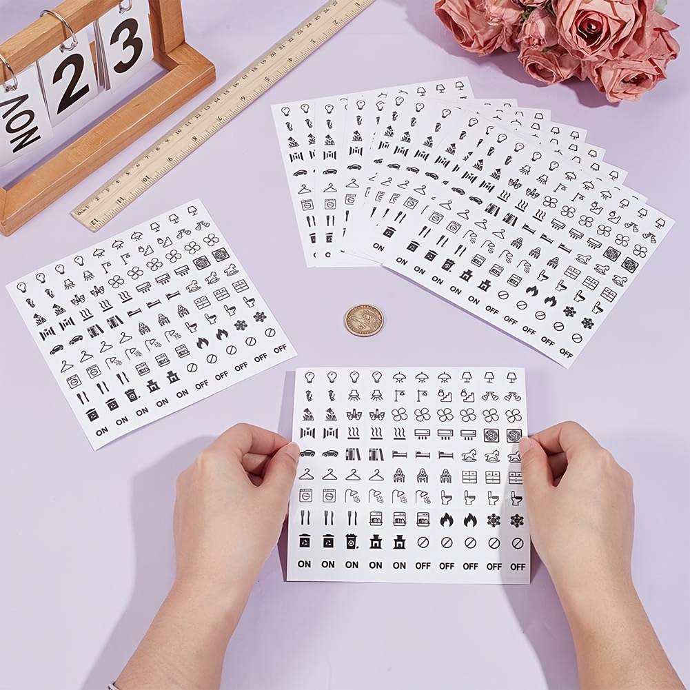 100pcs Self-Adhesive Switch Labels Set for Home Identification
