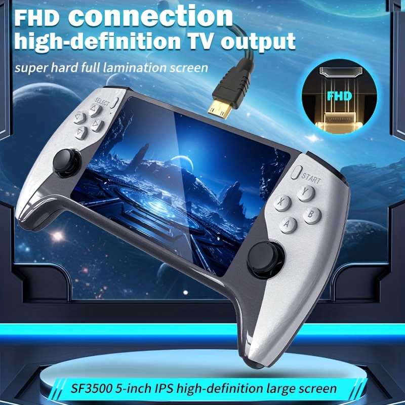 12.7 cm IPS HD Retro Handheld Game Console SF3500 Support Multi-System with FHD Port& Dual Core 256GB Expandable