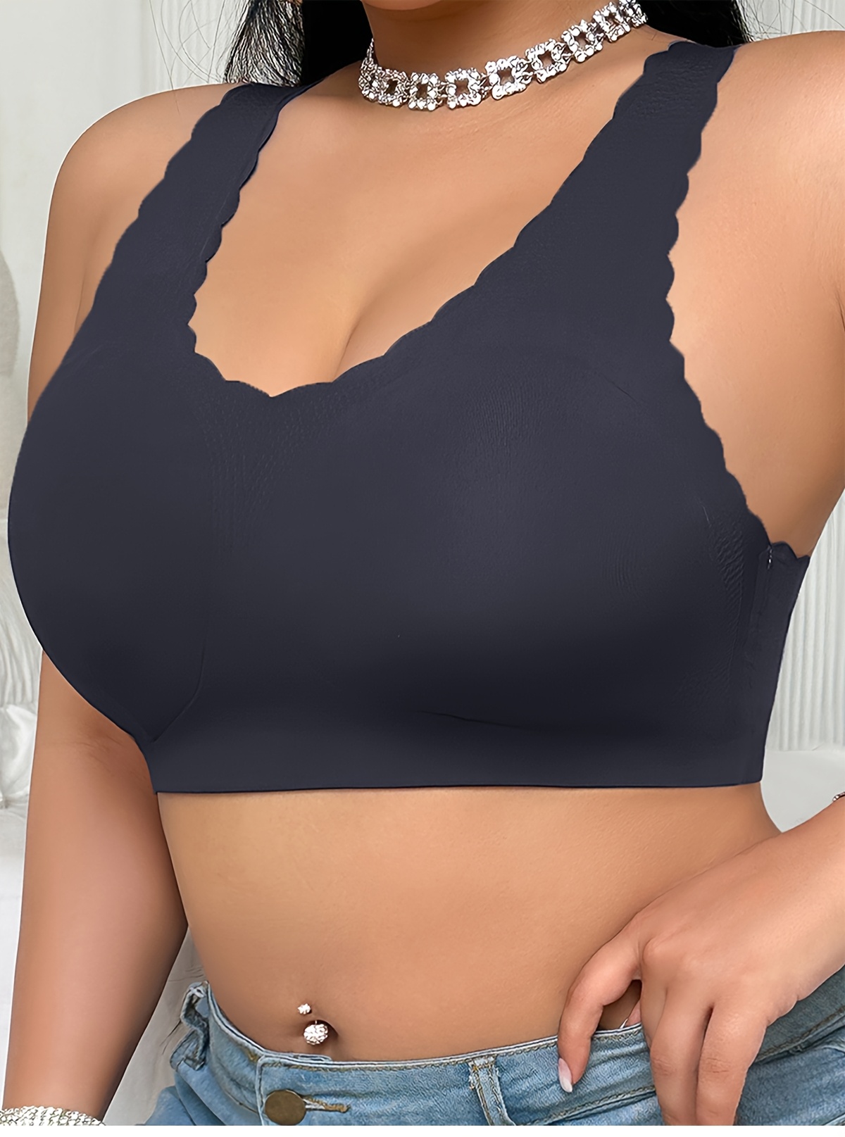 Plus size traceless push up and anti-sagging wireless bra anti-slip bra women breast holding comfortable breathable top Truss chest pad beauty back Vest Women