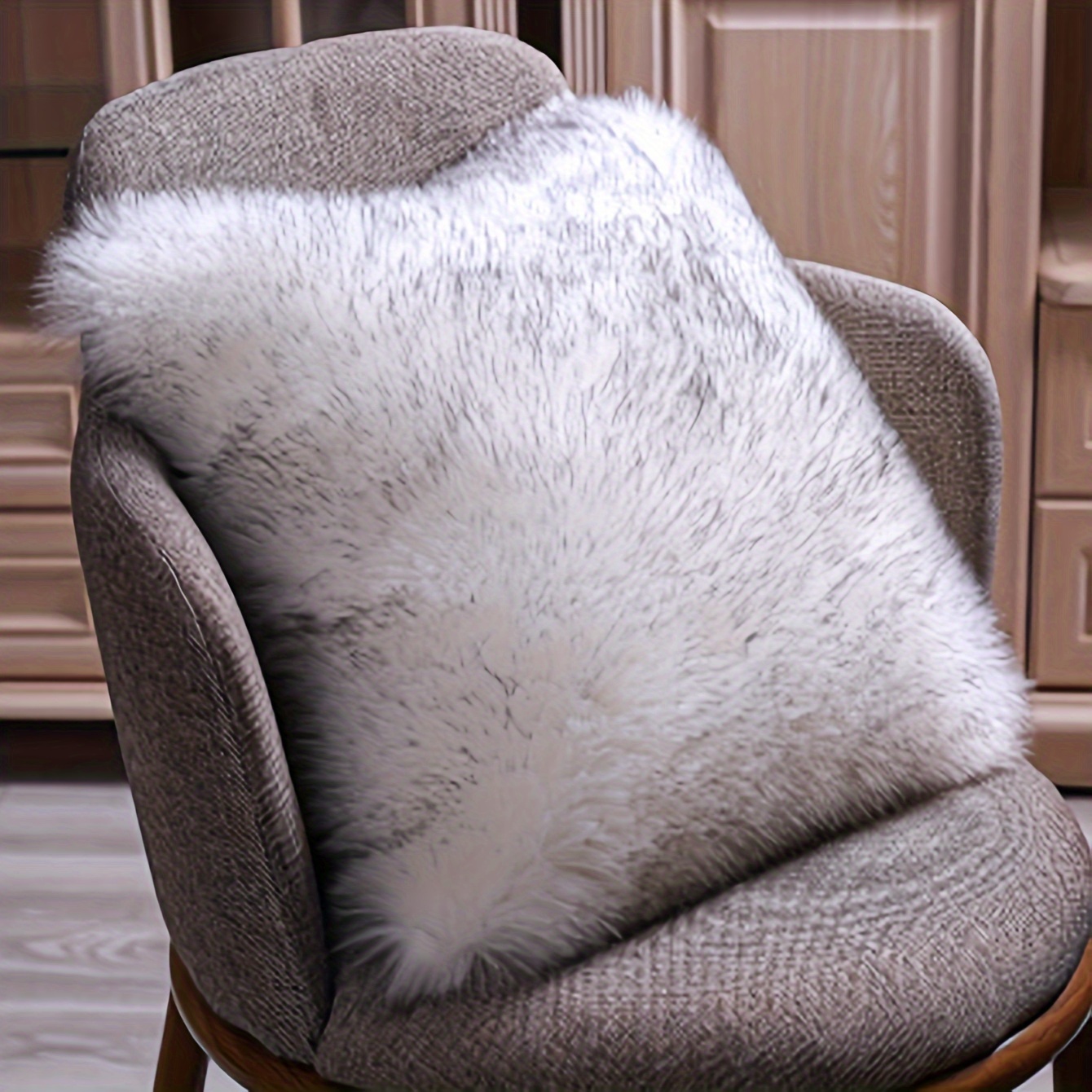 1pc 17.7x17.7inch 45x45cm Wool Black Point Pillowcase Cushion Bedding Sofa Cushion Chair Cushion Long Plush Sofa Bedroom Decoration Pillowcase (pillow Insert Not Included!!!)