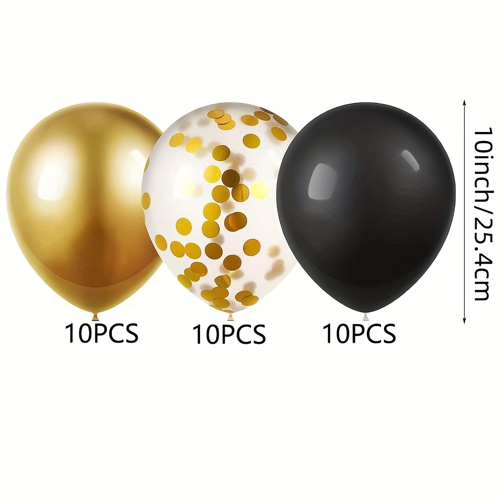 TEMU Set de 30 globos de negros y dorados, ideal para , San Valentín, aniversarios, despedidas de soltera, decoraciones para fiestas de , fiestas