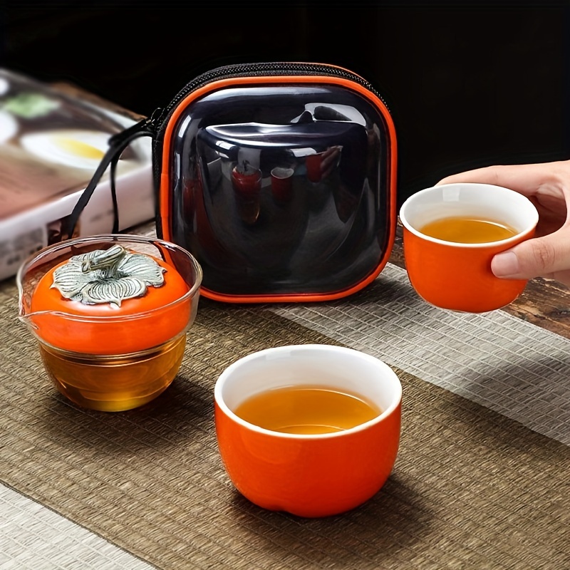 Travel Tea Set Black Pottery Portable Set Ceramic Anti Scald Temu