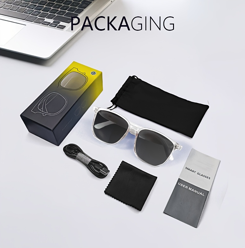2025 wireless smart glasses auto dimming lens touch control built in microphone high resolution audio wireless rechargeable battery great for office outdoors sports driving music hands free phone ideal holiday gift Product details 18