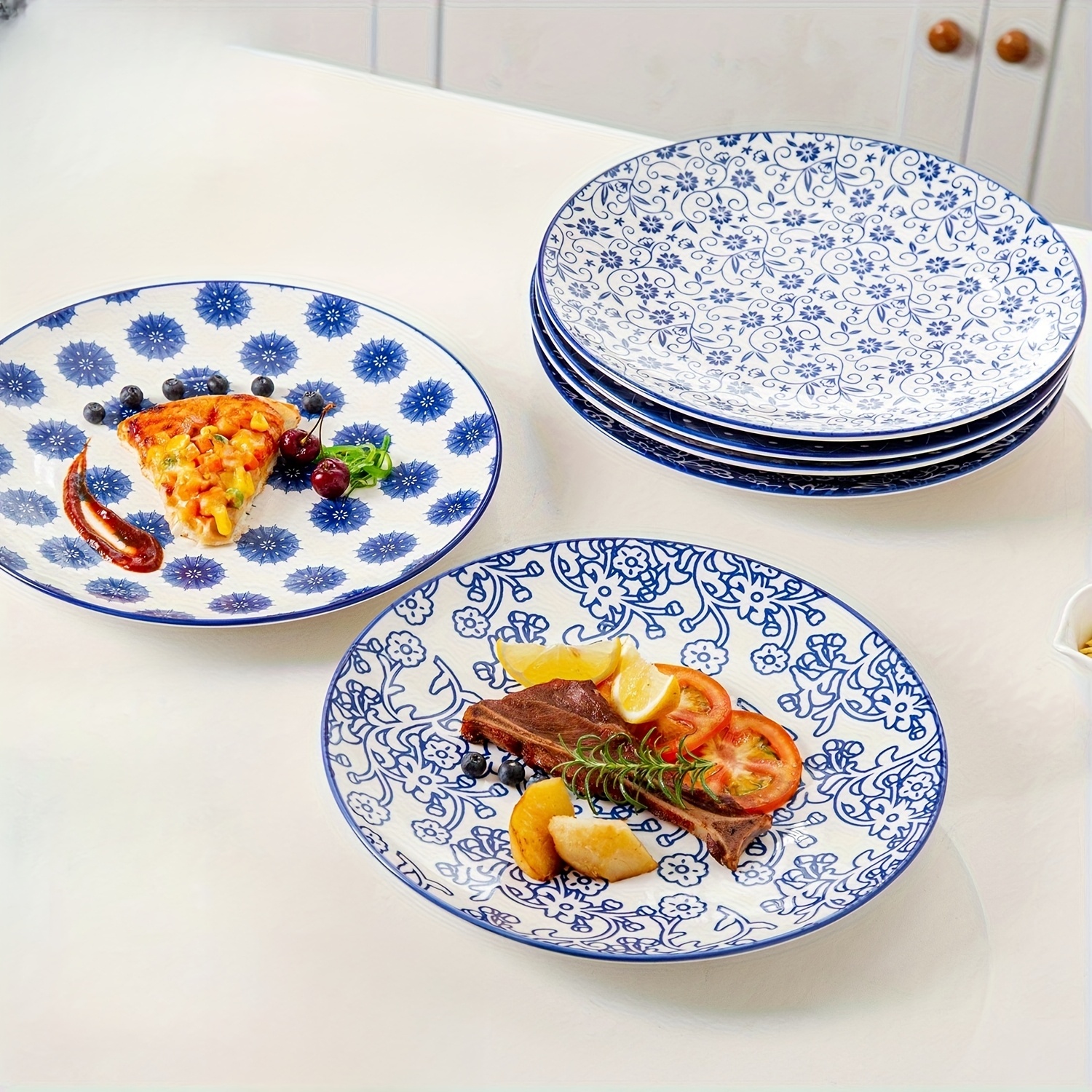 TEMU Promotion Christmas Housewarming Kitchenware Gift Box, 6pcs 10.5 Inch Ceramic Dinner Plate Set, Large Dinner Plates, Ideal For Sushi, Pasta,