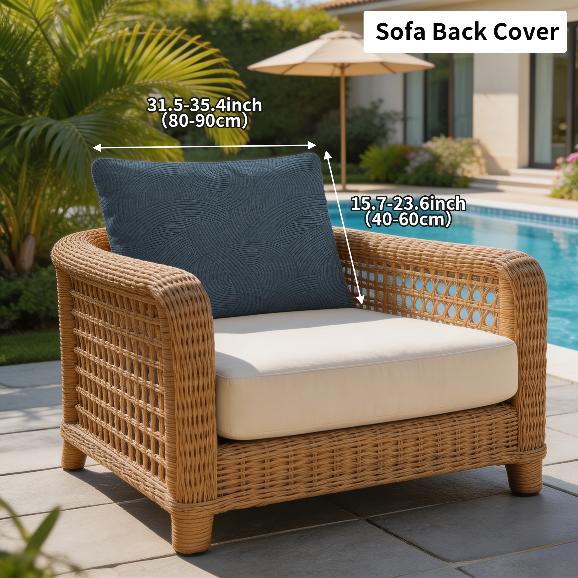 TEMU 1/2/3-seat Stretch Outdoor Sofa Cover, Courtyard Sofa Cushion Cover, Arc Floral Pattern Outdoor Sofa Slipcover, , Machine Washable