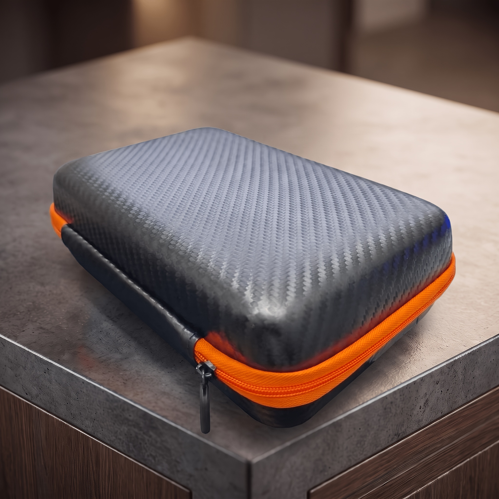 TEMU Étui de rangement de voyage, sac de rangement à fermeture éclair en nylon épais et durable, organisateur ovale noir à doublure douce pour