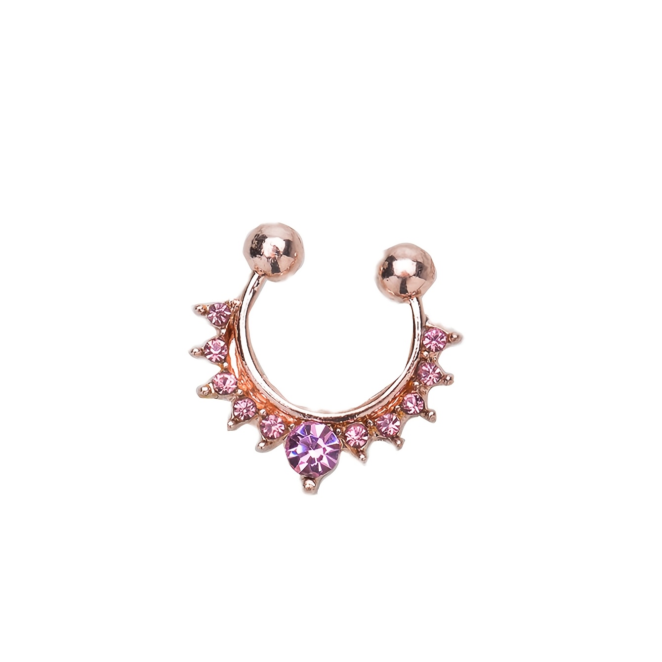 Fashionable Synthetic Zirconia Crystal Fake Nose Ring