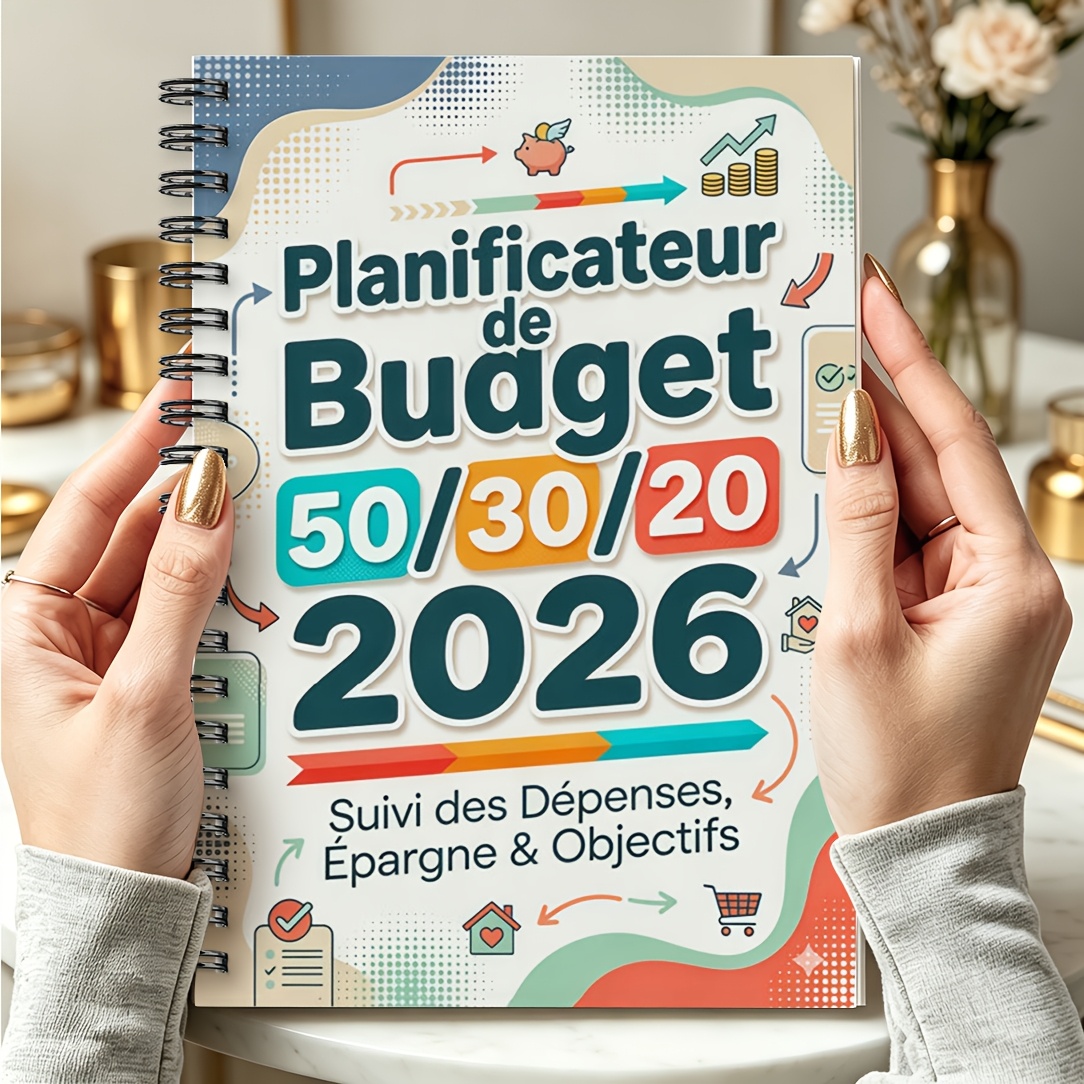 TEMU Planning Pads "50/30/20 Rule" Cover 2026 Professional Budget Planner, French Version - Undated Monthly Financial Journal, Adult Expense And Bill
