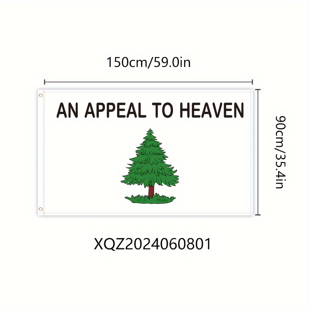 TEMU 1pc, Polyester Material, An Flag, 150 Cm * 90 Cm/59.0 Inches * 35.4 Inches, Tree Pine Flag, Bright Colors, 4 Of Edges/brass Grommets, Suitable