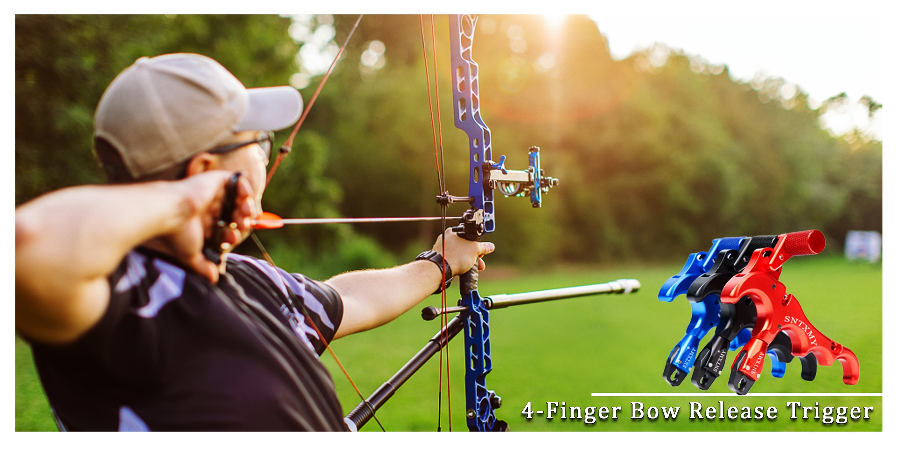 SNTXMY 4-Finger Aluminum Compound Bow Release Trigger