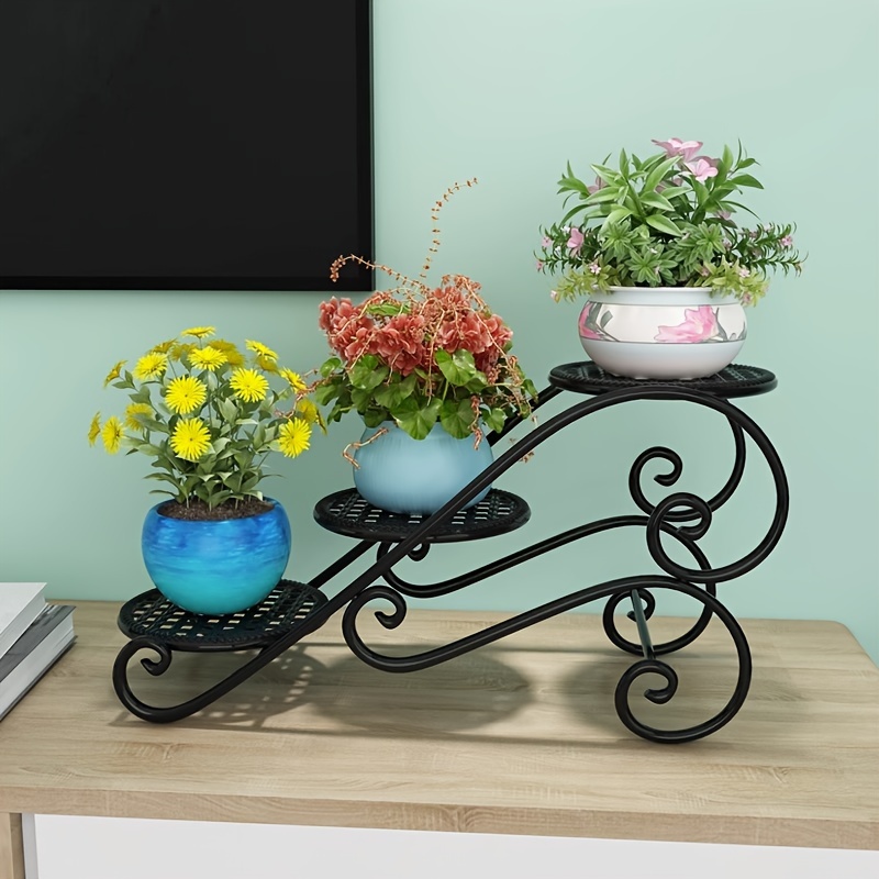 1 pc Porte Fleurs Porte Fleurs En Fer Forgé 5 Couches 6 Pots - Temu France