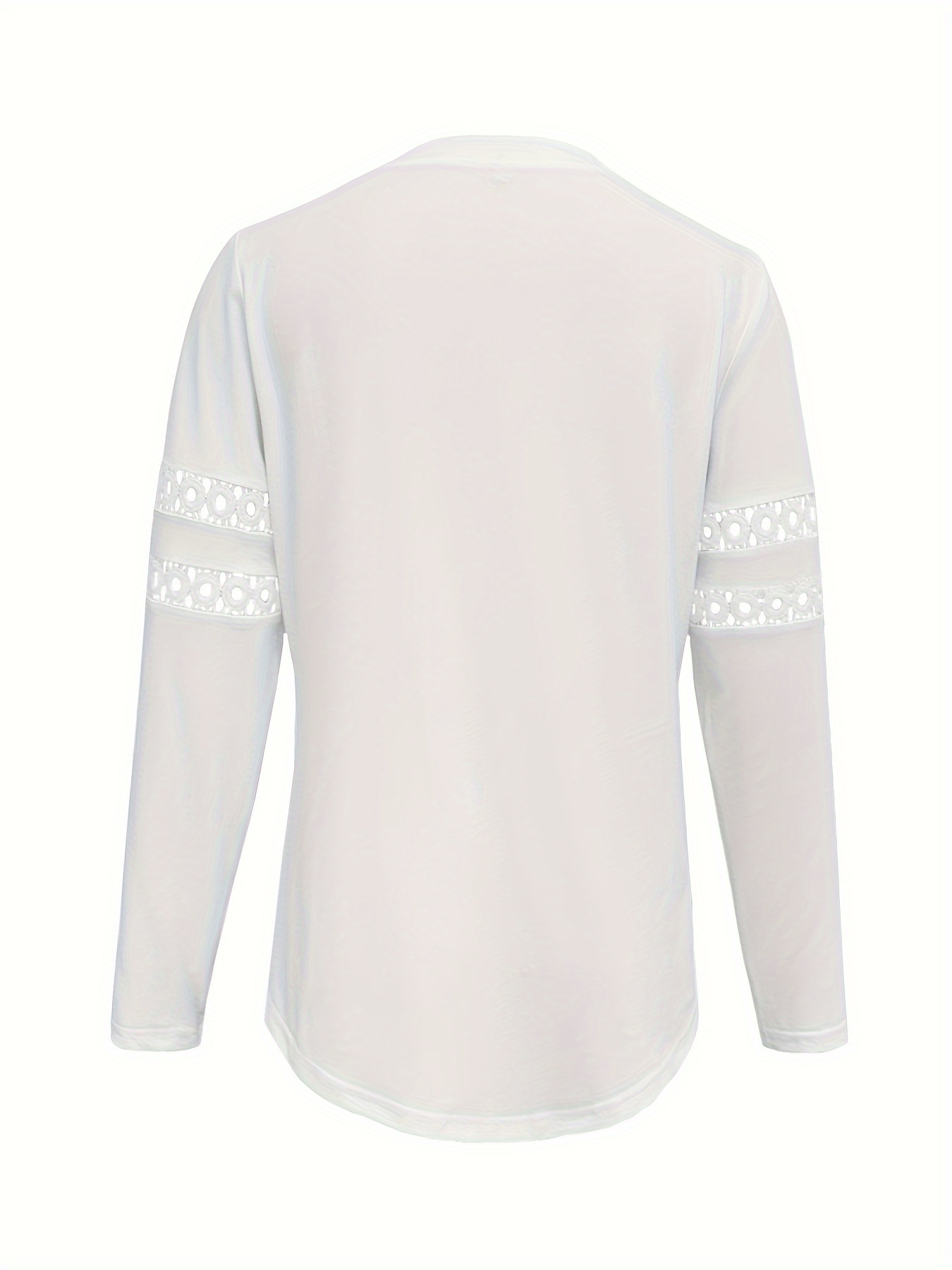 elegante kanten afwerking lange mouw t shirt voor vrouwen Temu