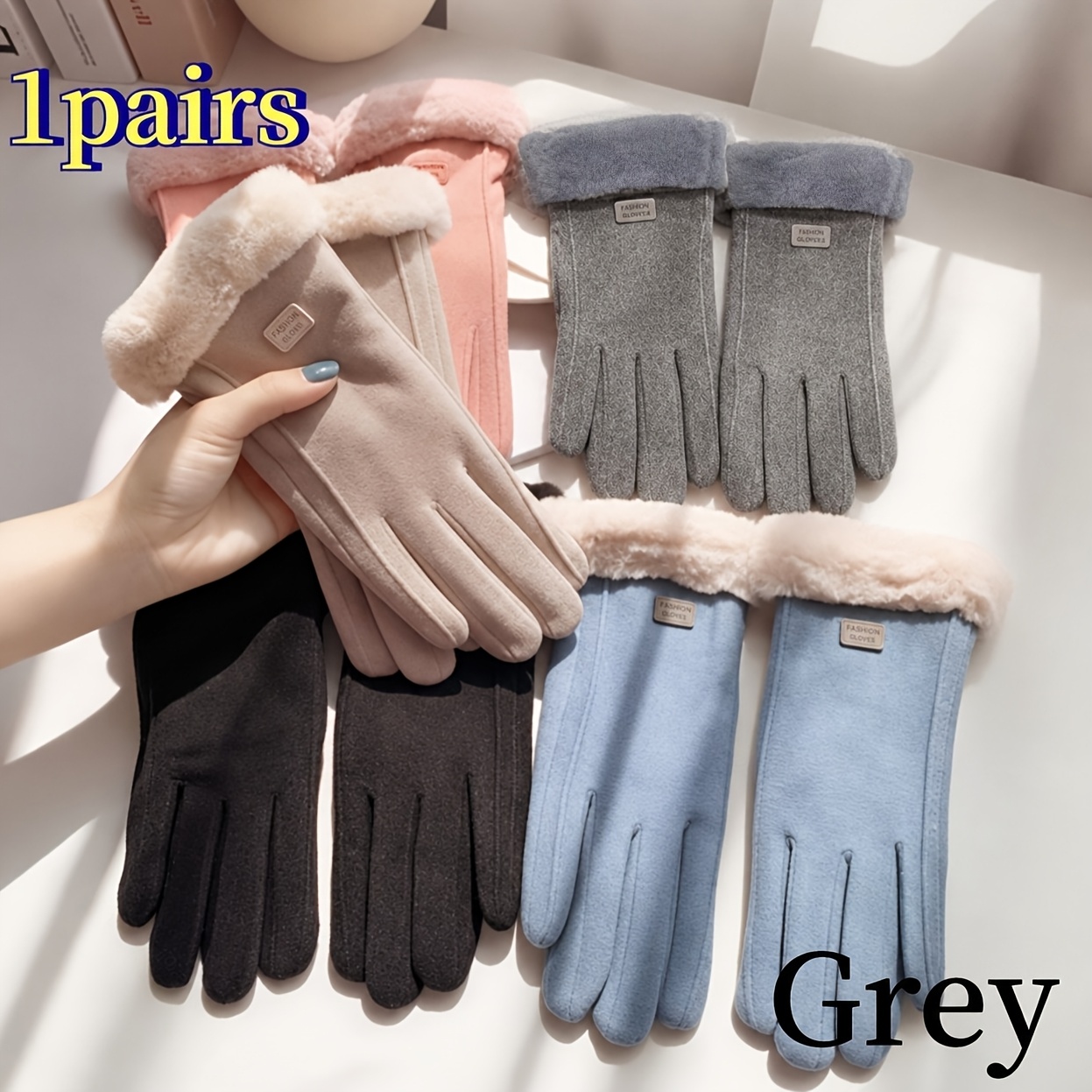 TEMU 1 Pair Women's Warm Touchscreen Gloves, Christmas, Halloween For Gifting ' Birthdays For Christmas For Christmas