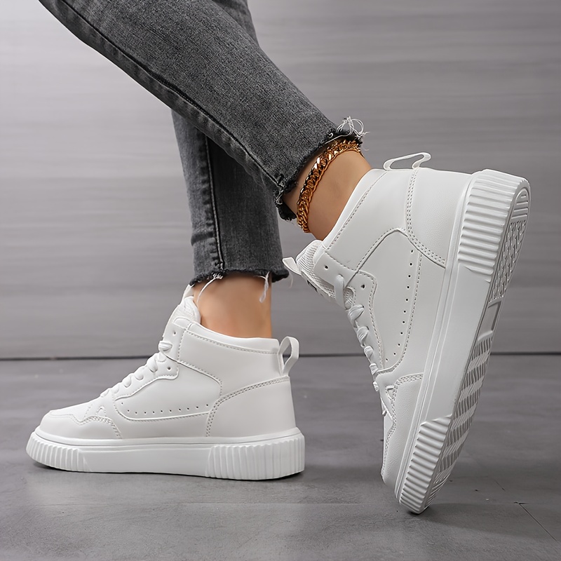 Women'S Four-Color Patchwork Design Mid-Top Sneakers, Lightweight EVA Sole with PU Upper - Breathable Fabric Lining, Round Toe Suitable for Street Style And Casual Wear (Spring/Summer Style), Fashionable Sneaker Style | Comfortable Casual Shoes