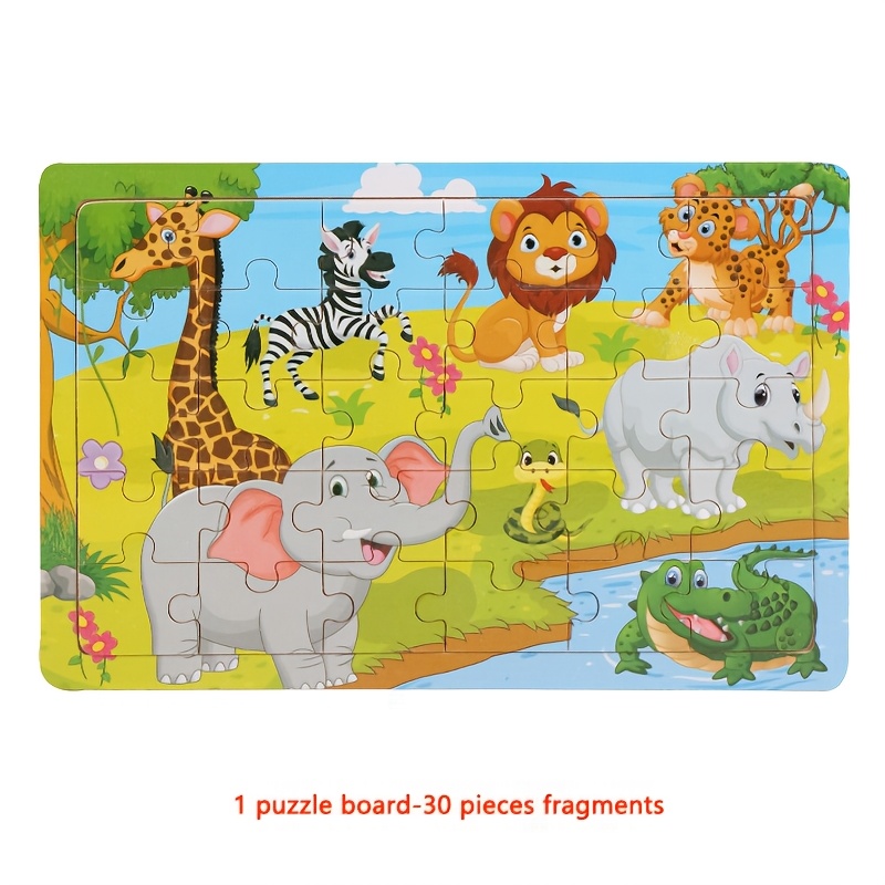 Image of In 1 Puzzle Board Of Wooden Puzzle For Children, Animals, Dinosaurs, Cartoons, Wooden Flat Puzzle Education, Children's Brain Intellectual Toys To Improve , Gifts