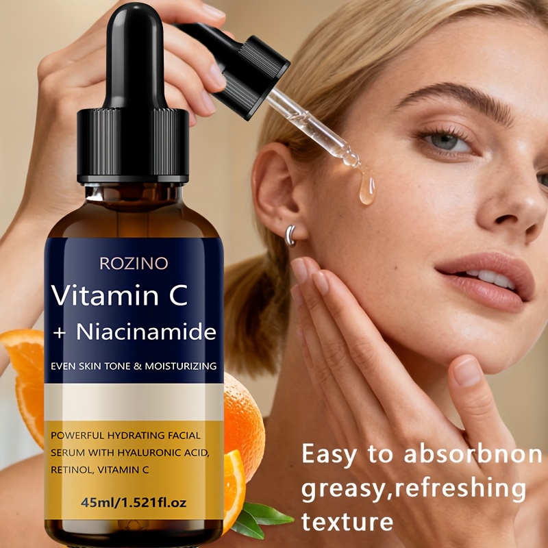 Efect Instant de Lifting și Fermitate. Esență cu Acid Hialuronic și Nicotinamidă, Îngrijire a Pielii, Antioxidant pentru Pungi de Sub Ochi, Cearcăne și Riduri, Reduce Vizibil Cearcănele, Ridurile și Semnele de Îmbătrânire, Hidratare Profundă în 5 Secunde, Hidratare Puternică