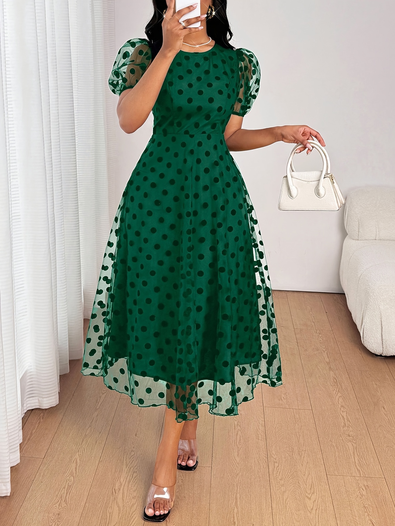 green emerald velvet dress Fall Dress main image 0