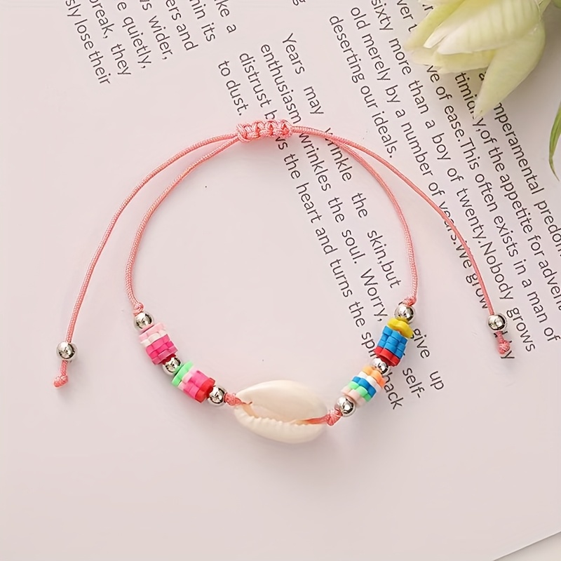 12pcs Ocean Beach Friendship Bracelet Set, Colorful Shell Woven Bracelets
