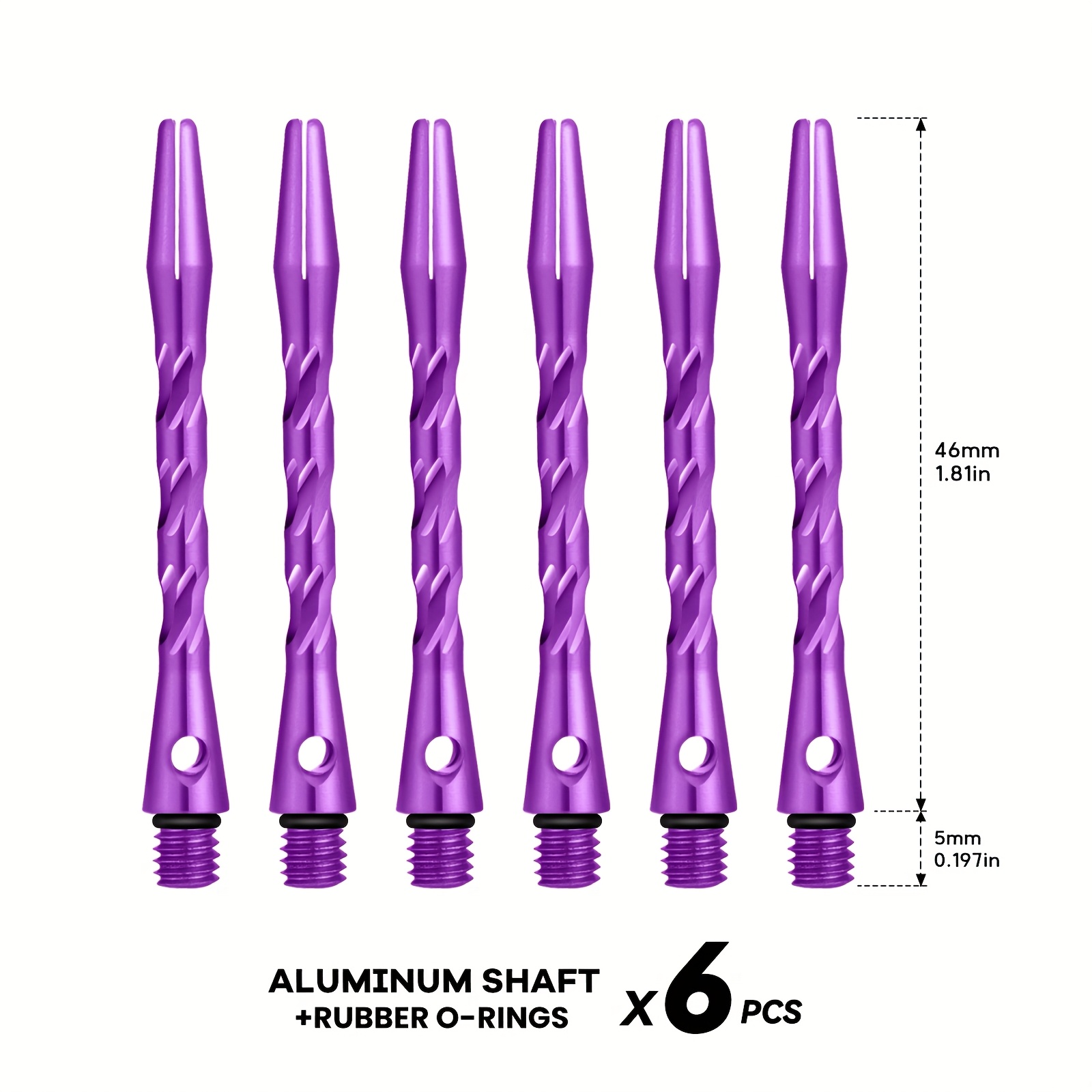 Set of Professional Dart Additions with 6 Multicolored Aluminum Shafts
