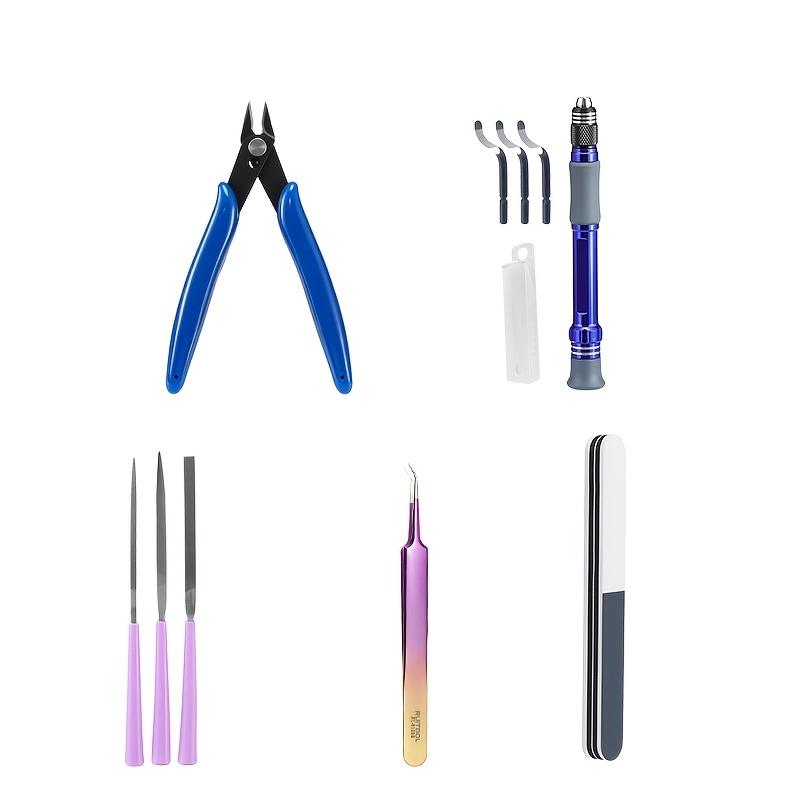 TEMU Kit d'outils de post-traitement d', pince à épiler/ à aiguille/débouchage/pince à épiler/bâton de ponçage, élimine les résidus de support et les