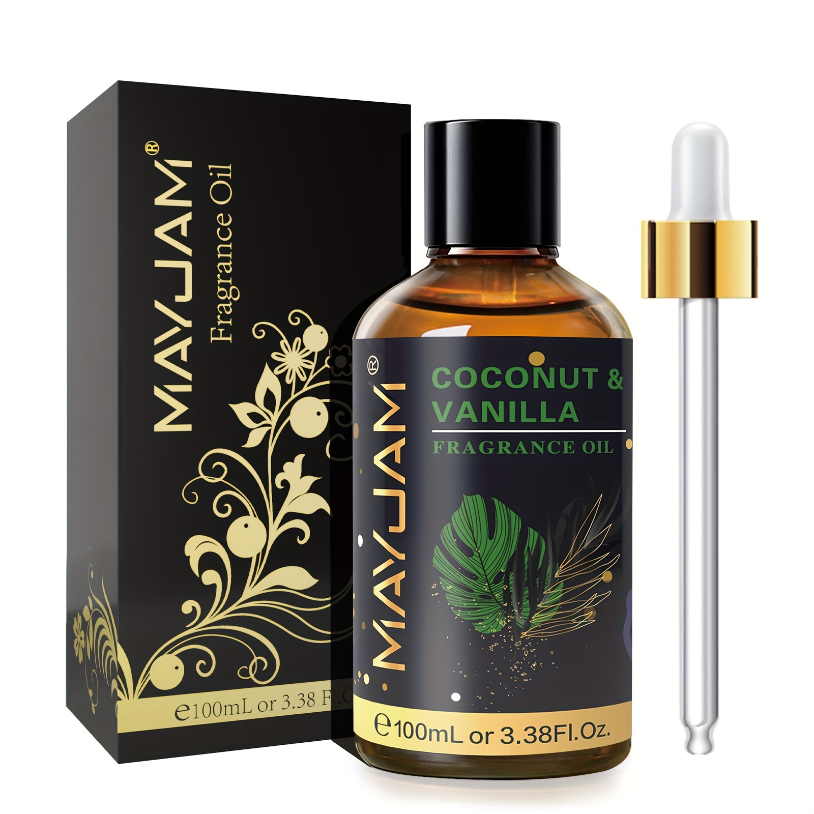 

1pc Mayjam & Vanilla Premium Fragrance Oil, 100ml/3.38fl.oz - Elegant Glass Bottle With , Long- Scent For Diffusers, Humidifiers, Oil Burners & Candle Making