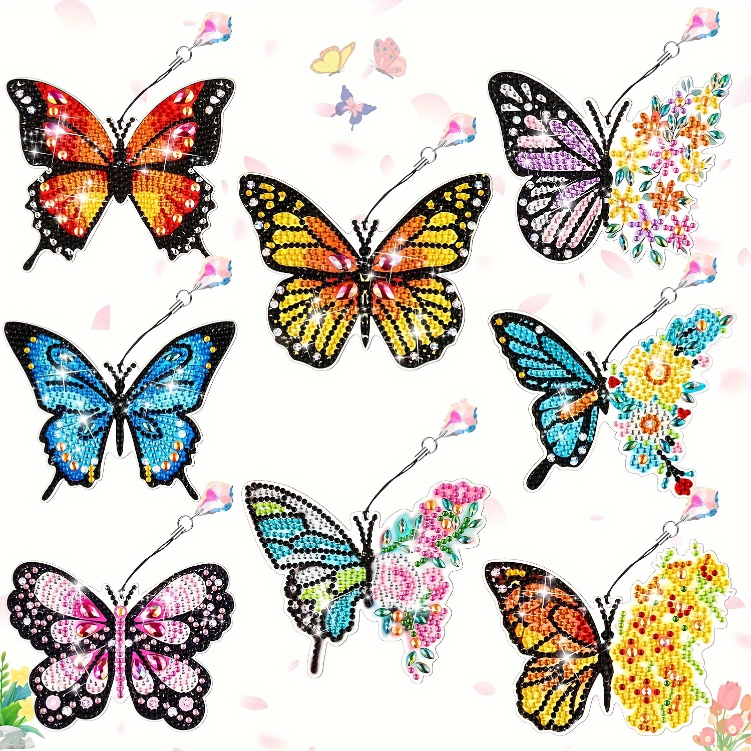 

8pcs 5d Butterfly Hummingbird Diamond Art Painting, Bookmarks Acrylic Diamond Art Bookmarks Crystal Pendant Diamond Art Bookmarks Kits For Adults Home Office Projects, 8 Styles (butterfly)