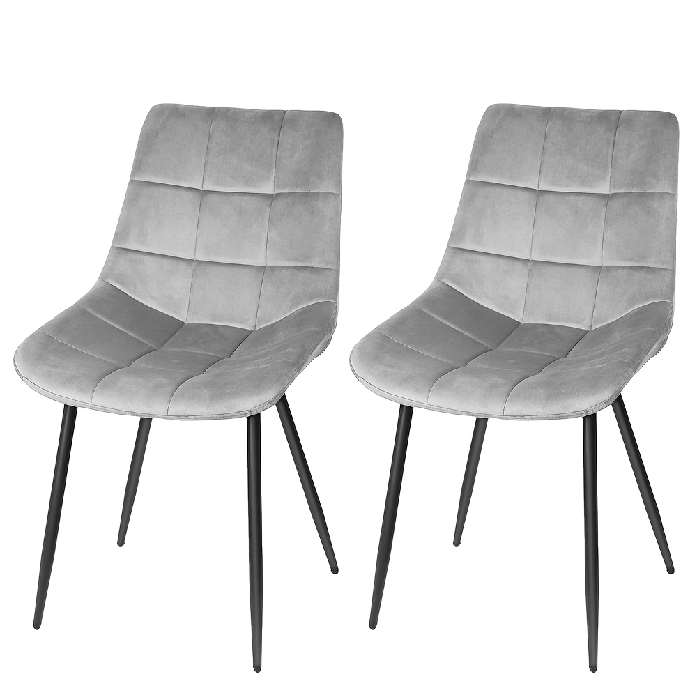 Image of Set Of 2 Dining Chairs With Backs; Kitchen Chairs, Coffee Chairs, Lounge Chairs; ; Perfect For The Kitchen And Living Room; Light Gray