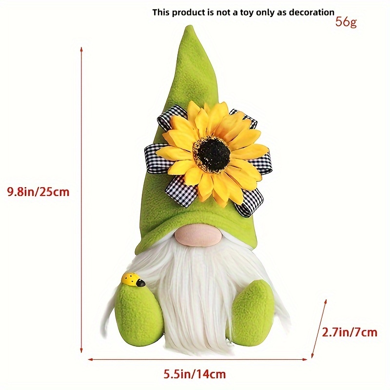 Sunflower Gnome Wooden Pendant Bee Hanging Wooden Ornament - Temu