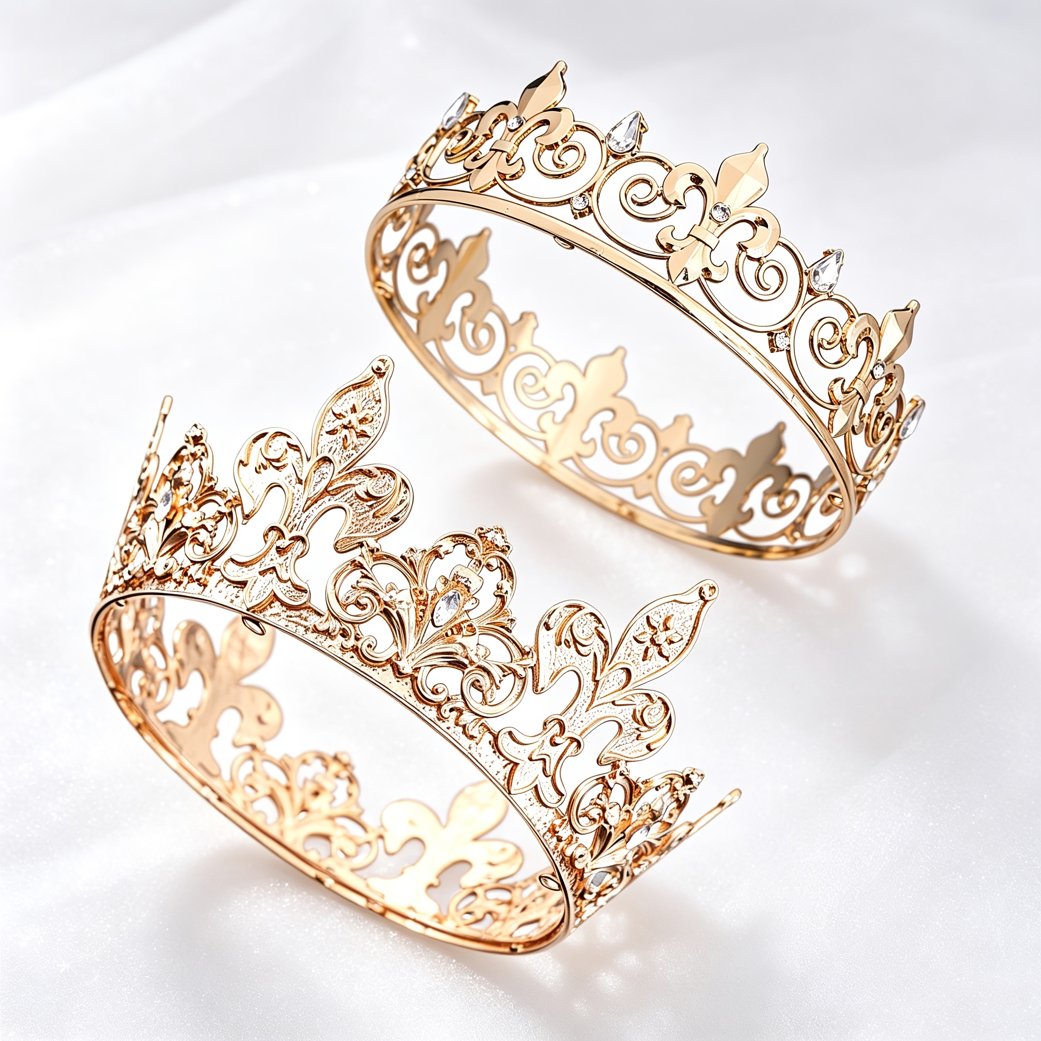 TEMU 2pcs & Queen Crowns - Vintage Openwork Suitable For Court Costumes, Weddings, Themed Parties, Photo Shoots - Tiara Accessories With King And