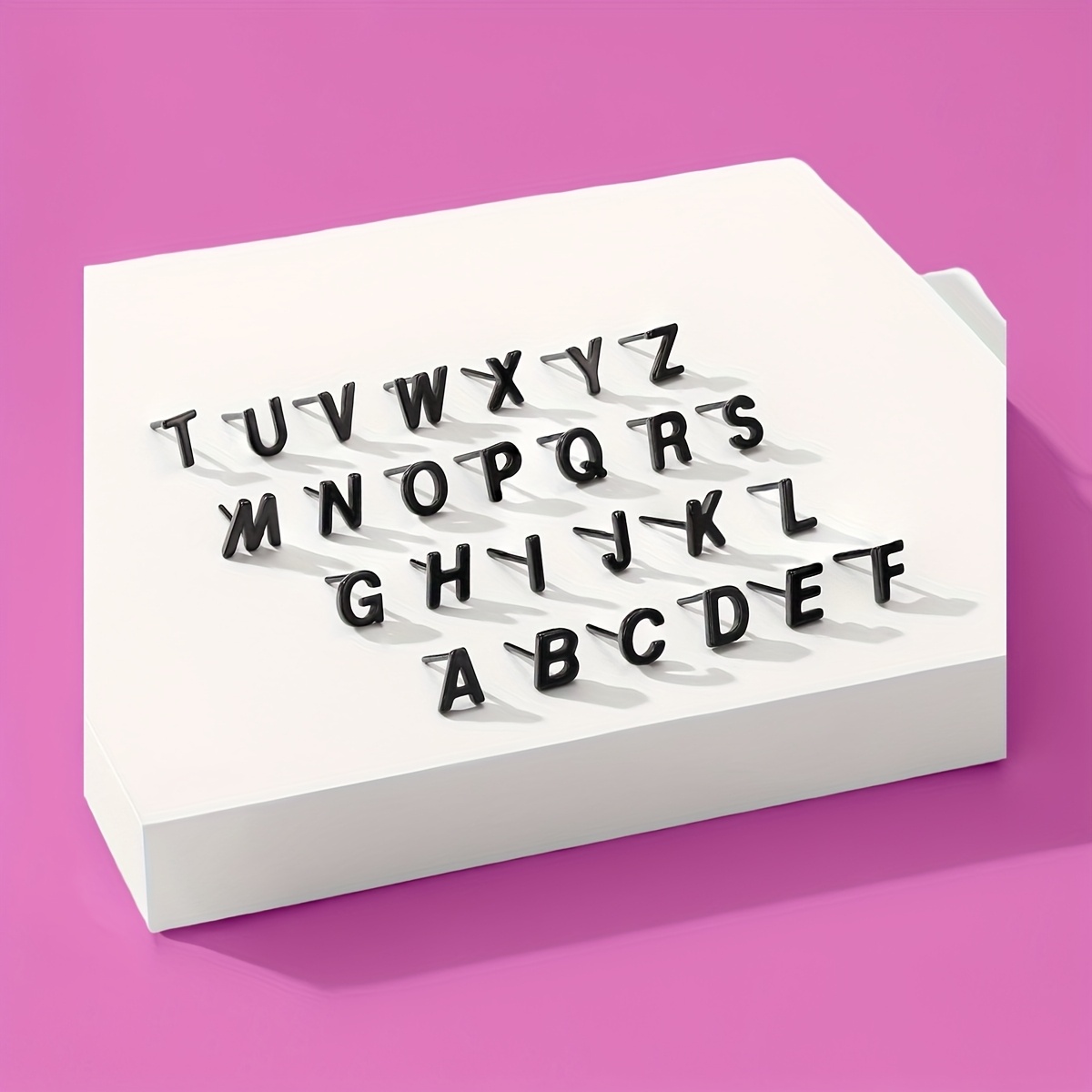 A Alphabet Ceramic Stud Earrings Hypoallergenic Ideal for Daily Wear