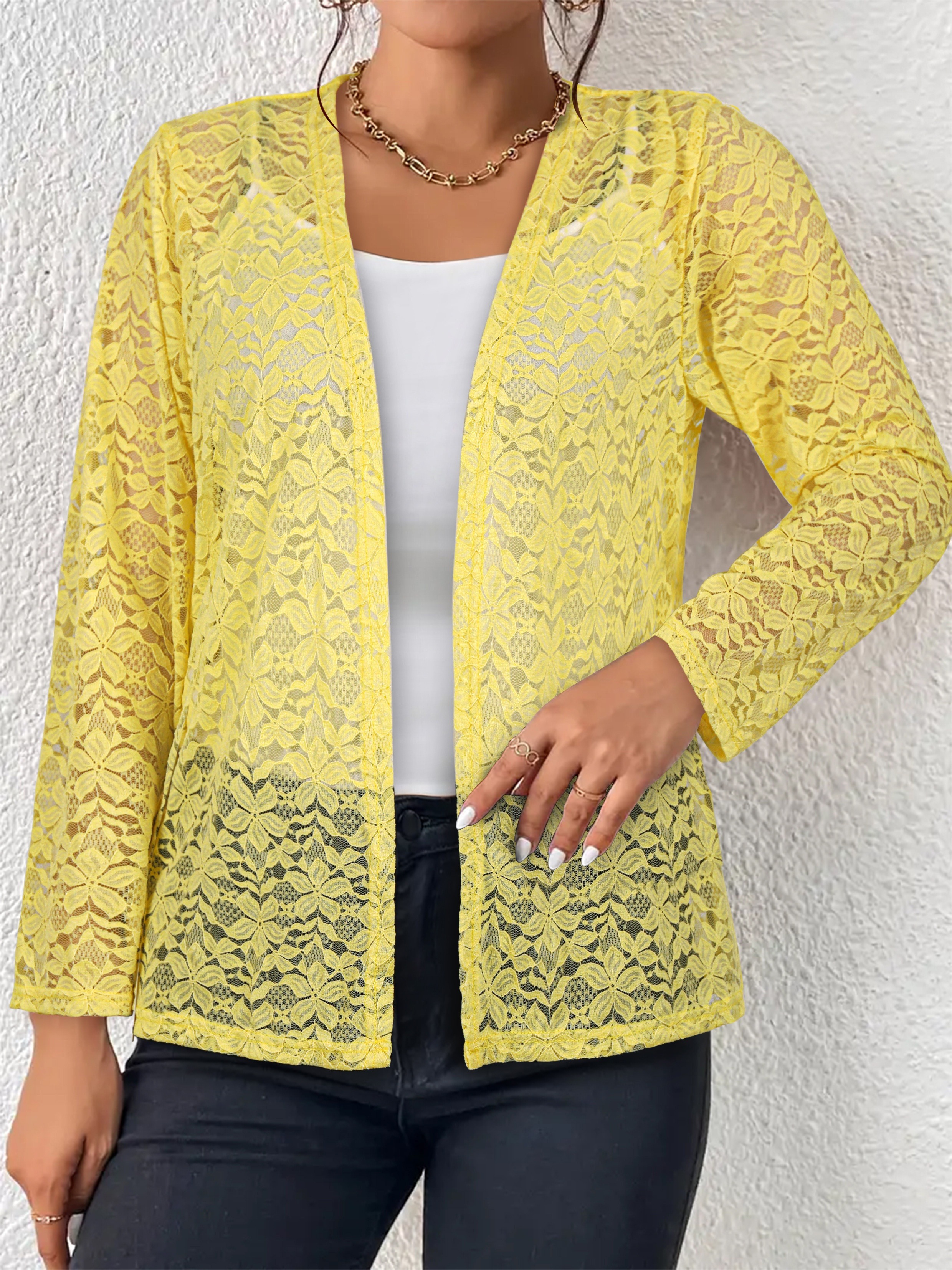 Plus size yellow cardigan best sale