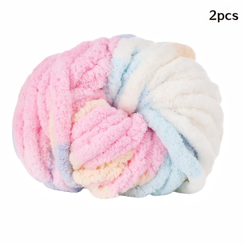 TEMU Fil Peluche Super Épais !! - 2pcs, Idéal pour et le Tricot - Matériau de Couverture Doux, Chaud et Confortable, Couleurs Mélangées, Parfait pour