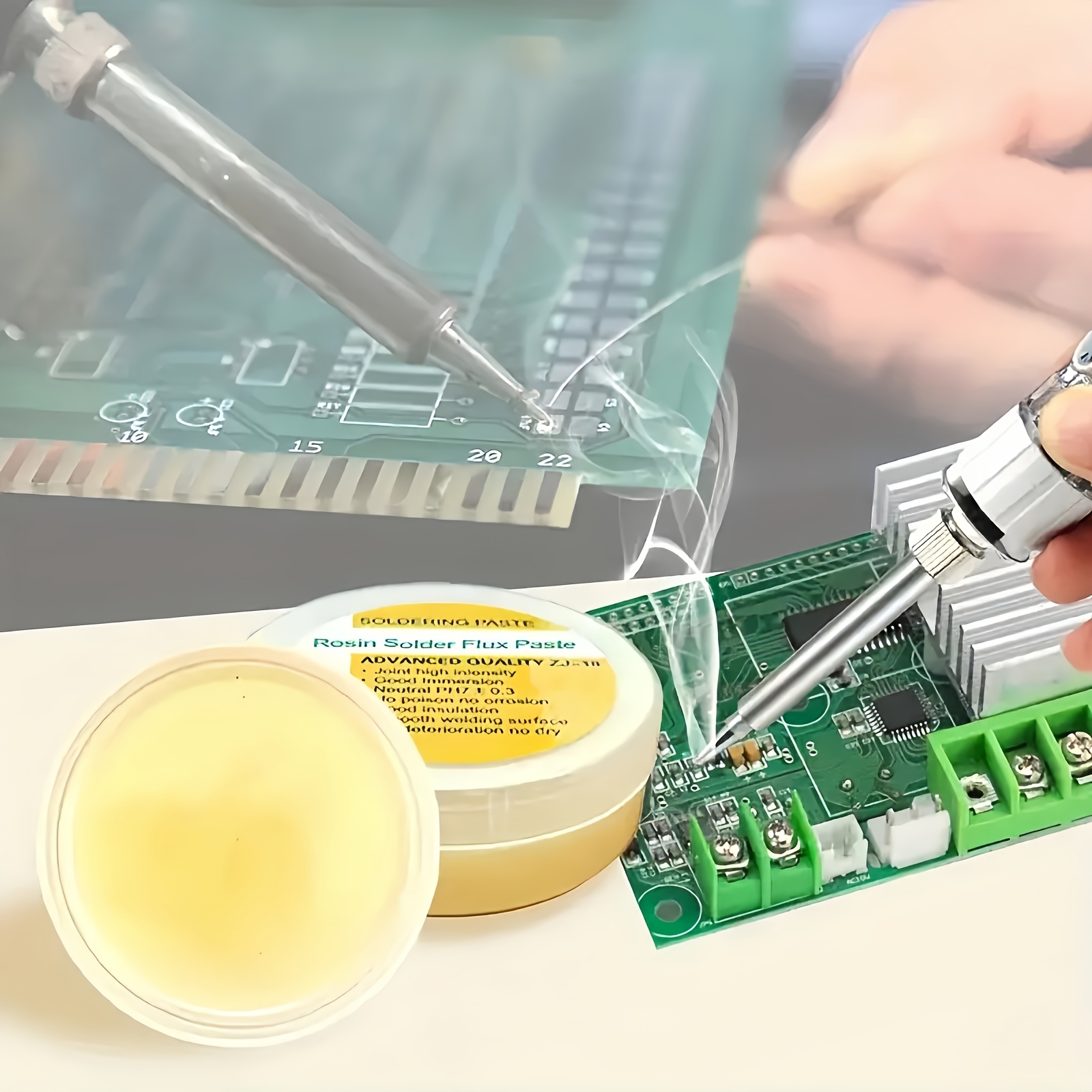 High Quality Solder Paste, No-Clean, Rosin, Advanced Oil Flux Grease, Professional, for Cell Phones, Motherboards, Printed Circuit Boards, Soldering, Fluxing